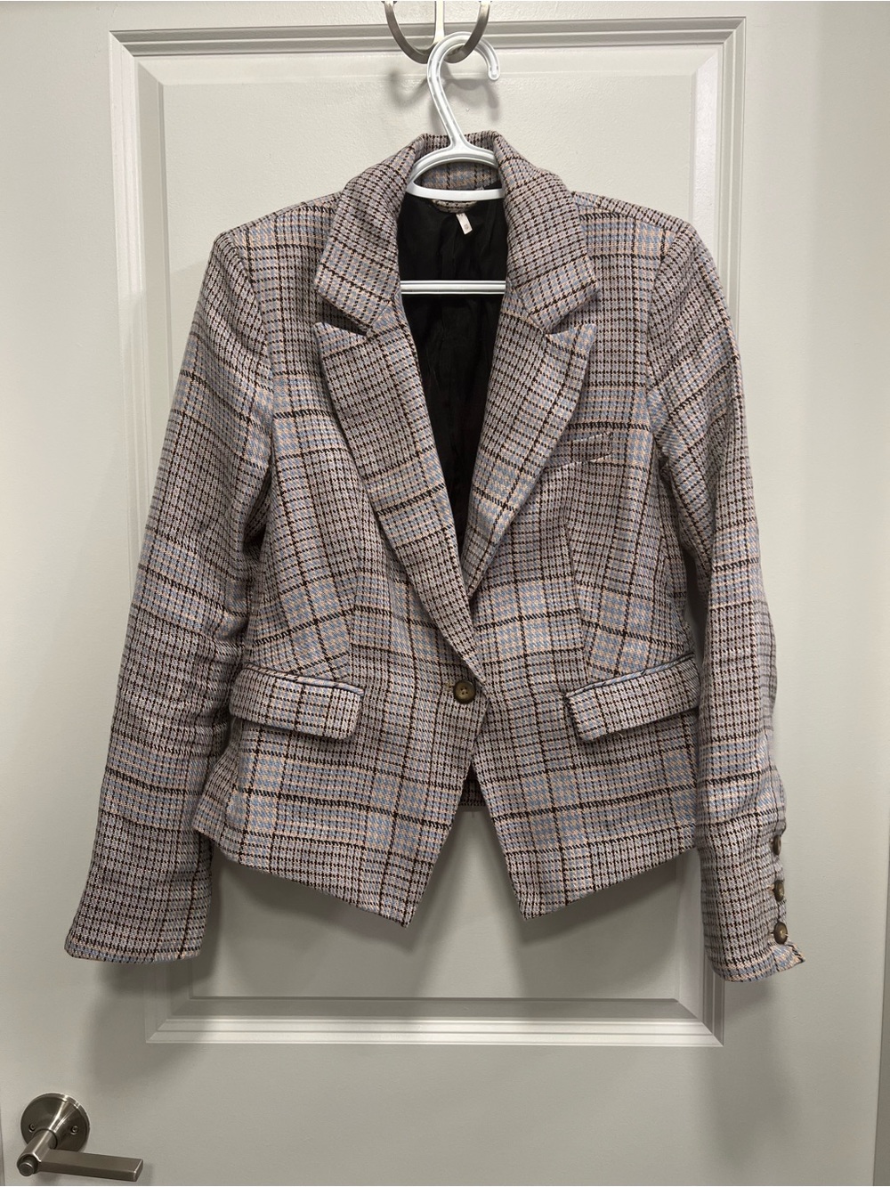 Plaid Tailored Blazer Jacket - XS
